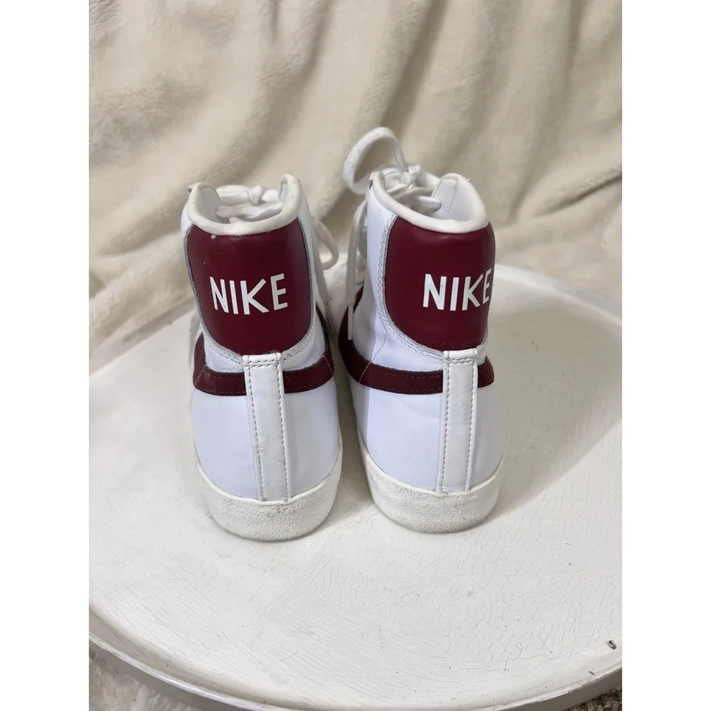 Nike Blazer Mid '77 Vintage 12 White Maroon High Top Leather Athletic BQ6806-111